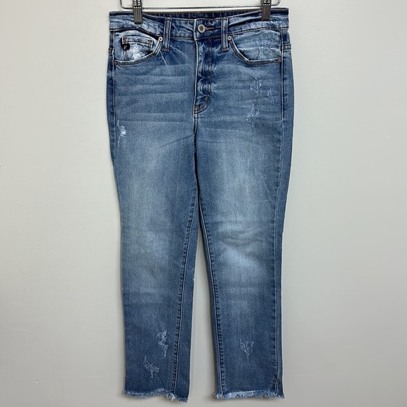 KanCan Relaxed Boyfriend High Rise Hem Detail Size 25 - Picture 4 of 8